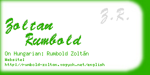 zoltan rumbold business card