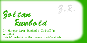 zoltan rumbold business card